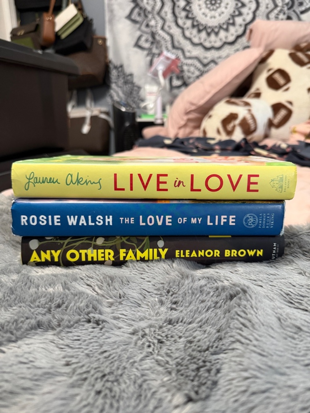 Stack of Three Decorative Hardcover Books - Yellow, Blue, Black